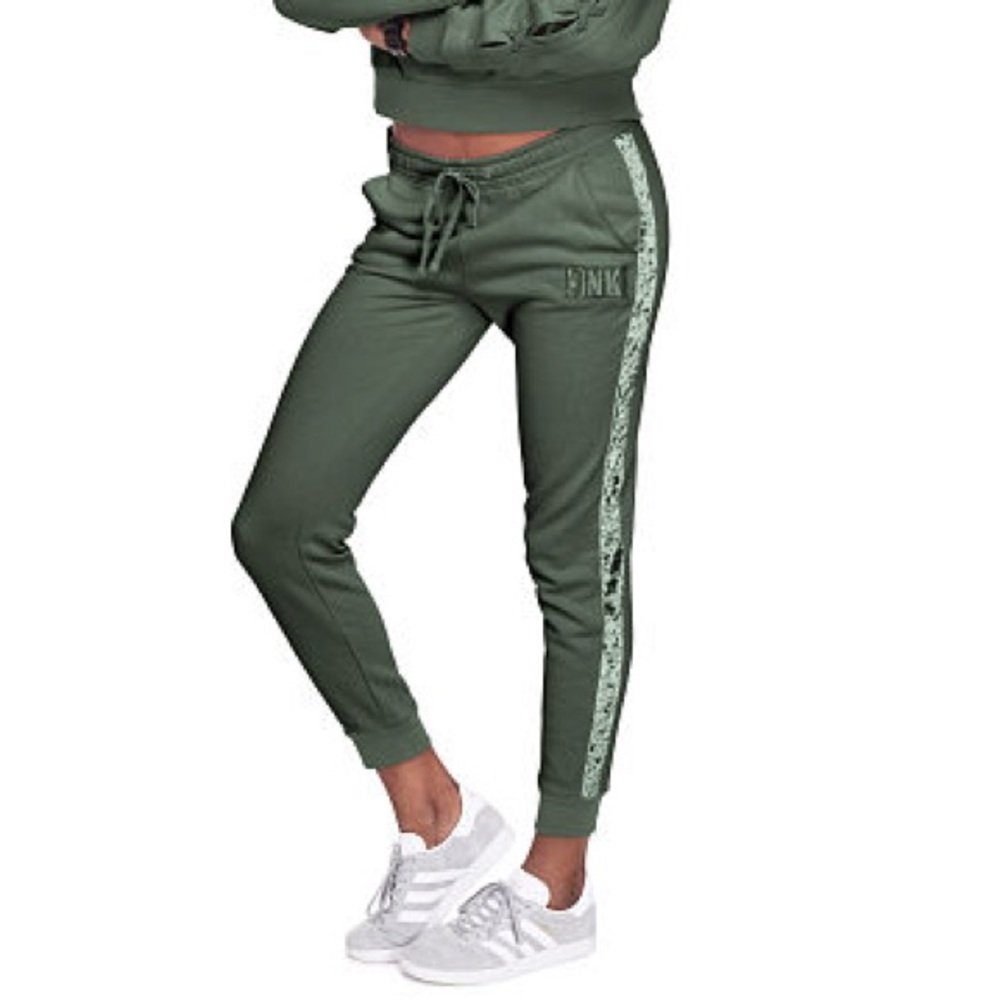 VS PINK Velvet Side Stripe Skinny Jogger